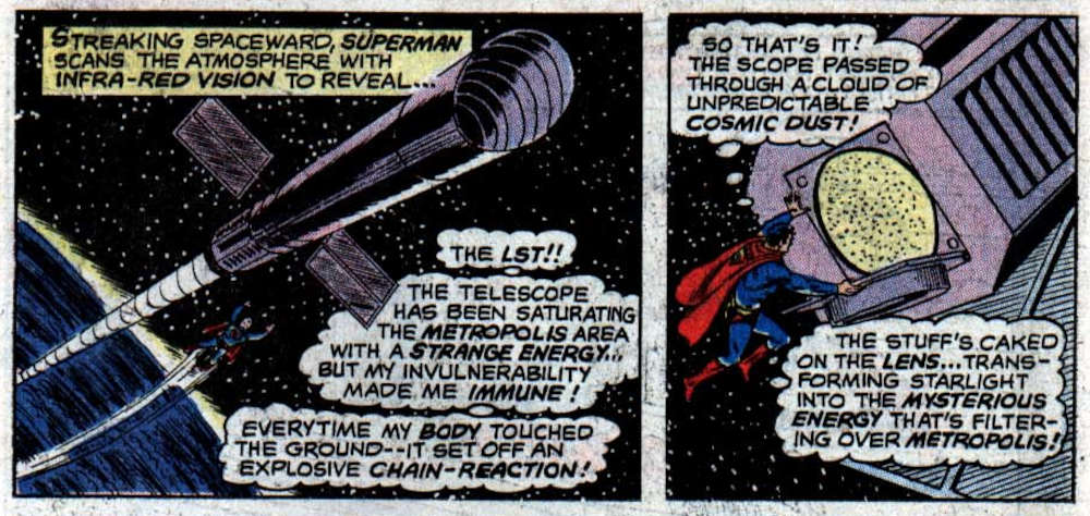 Action comics 0419 superman ottica large space telescope