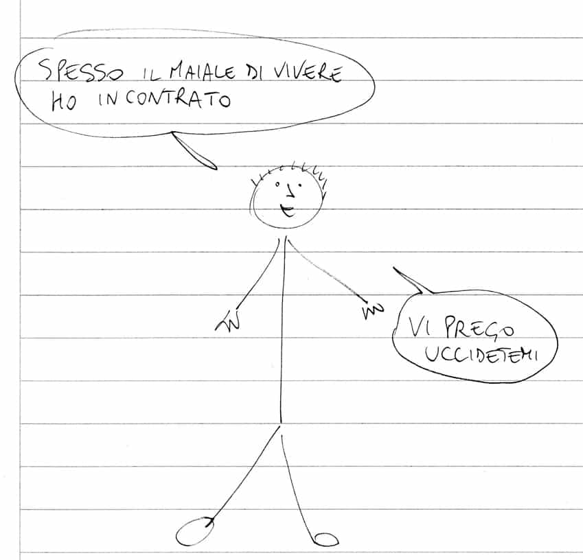 omino sgorbio facebook disegno poesia