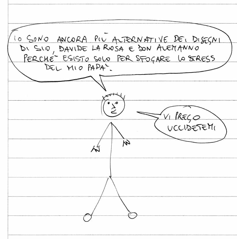 omino sgorbio disegno facebook sio don alemanno davide la rosa