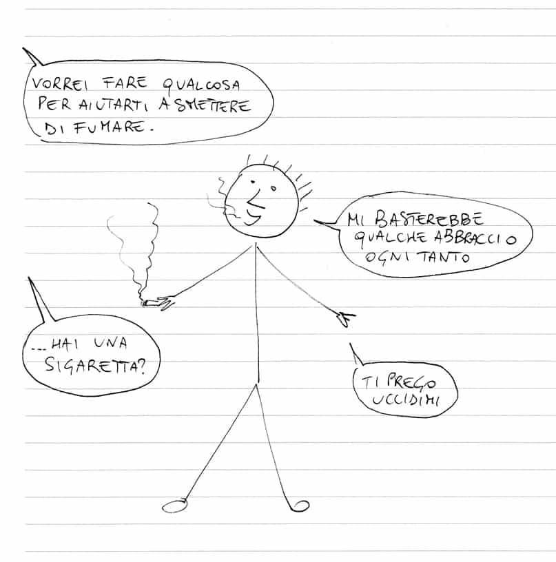 omino sgorbio facebook disegno fumo